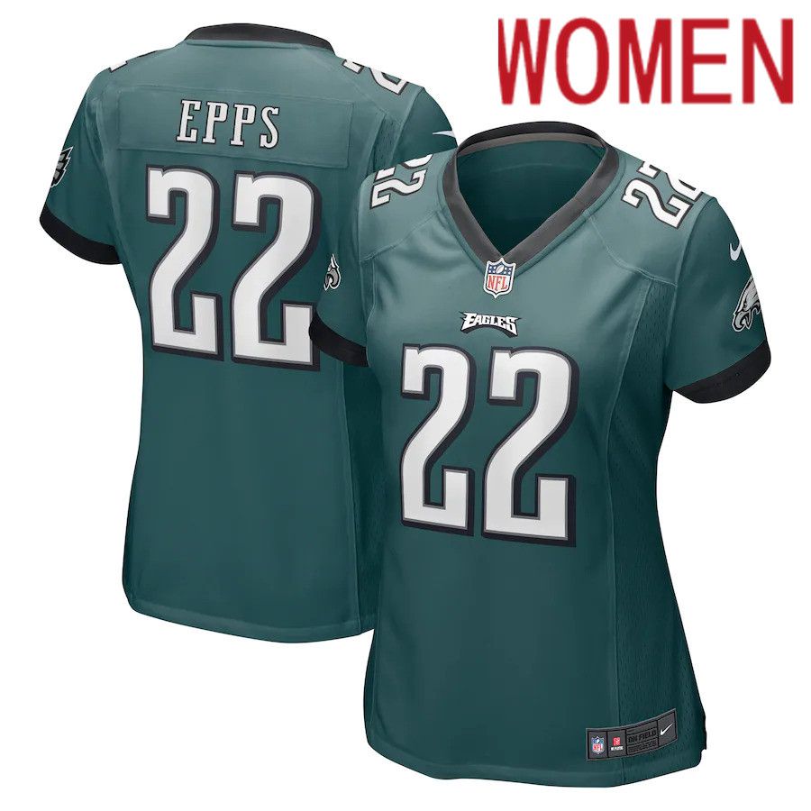Women Philadelphia Eagles 22 Marcus Epps Nike Midnight Green Team Game NFL Jersey